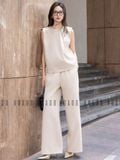  Set áo quần nude xếp ly cổ [TÂM x ND] 