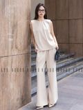  Set áo quần nude xếp ly cổ [TÂM x ND] 