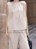  Set áo quần nude xếp ly cổ [TÂM x ND] 