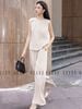  Set áo quần nude xếp ly cổ [TÂM x ND] 
