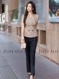  Set áo quần nâu cổ vest [TÂM x ND] 