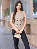  Set áo quần nâu cổ vest [TÂM x ND] 