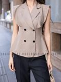  Set áo quần nâu cổ vest [TÂM x ND] 