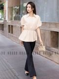  Set áo nude nhún eo quần đen [TÂM x ND] 