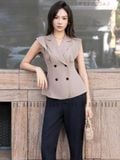  Set áo quần nâu cổ vest [TÂM x ND] 