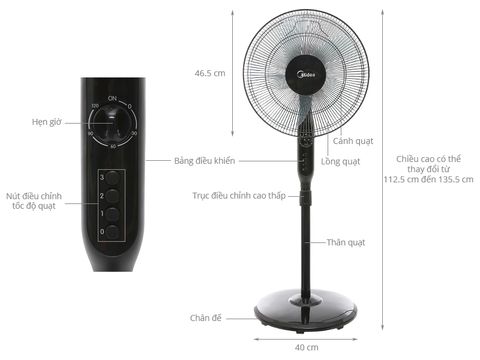  Quạt đứng MIDEA FS4015Q 