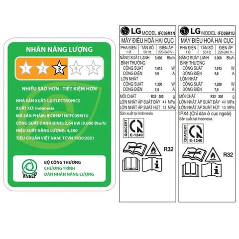  Máy lạnh LG Inverter IFC09M1 (1 HP) 