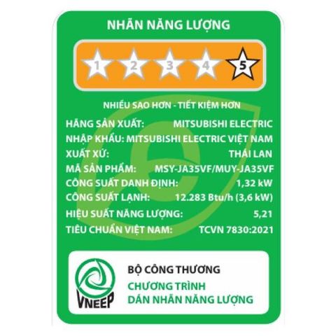  Máy lạnh MITSUBISHI ELECTRIC Inverter MSY/MUY-JA35VF (1.5 HP) 