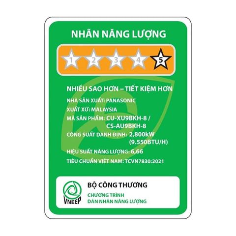  Máy lạnh PANASONIC Inverter AU9BKH-8 (1 HP) 