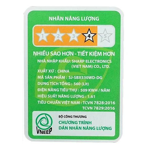  Tủ lạnh SHARP Inverter 530 lít SBX530WD-DG 