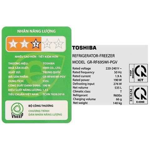  Tủ lạnh TOSHIBA Inverter 535 lít RF695WI-PGV(67) 