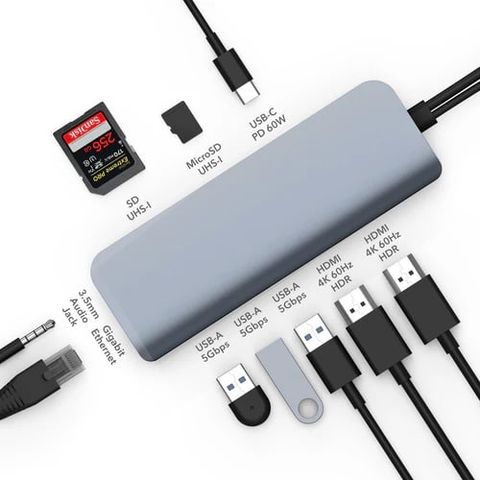Cổng chuyển Hyperdrive Viper 10-in-2 4K 60Hz USB-C Hub