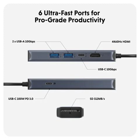 Cổng chuyển Hyperdrive Next 6 Ports USB-C Hub