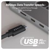 Cáp Hyperdrive USB4 1.2m Braided Performance