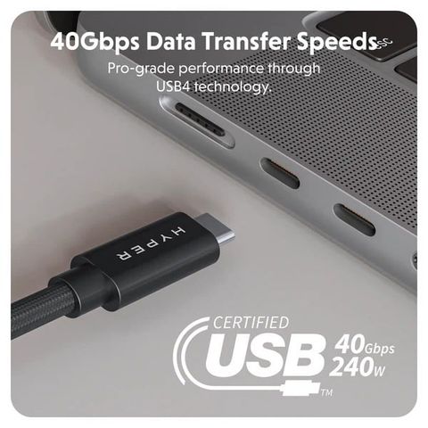 Cáp Hyperdrive USB4 1.2m Braided Performance