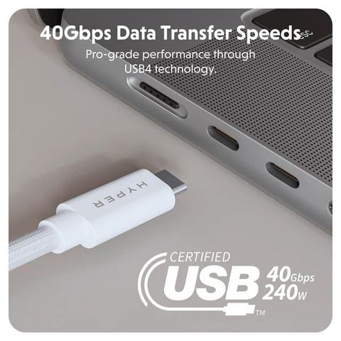 Cáp Hyperdrive USB4 1.2m Braided Performance