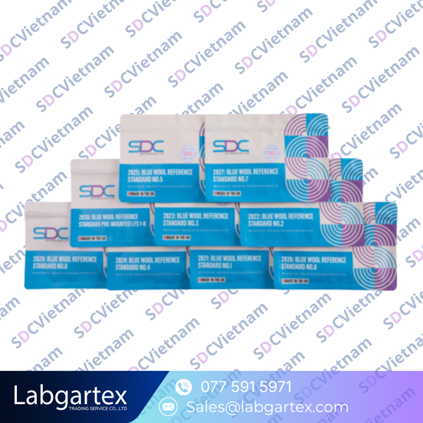 Len xanh SDCE blue wool thử độ bền màu ánh sáng – sdcevietnam