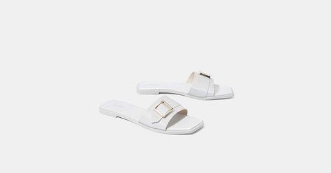  Dép mũi vuông khóa trang trí 