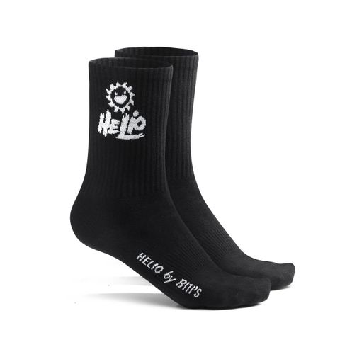  Vớ Cổ Cao Biti's Helio Teen Màu Đen ASGG00120DEN 