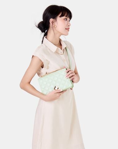  Túi xách nhỏ dập hiệu ứng princess diamond 