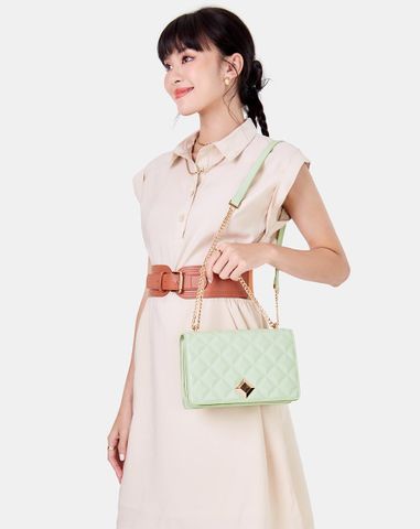  Túi xách nhỏ dập hiệu ứng princess diamond 