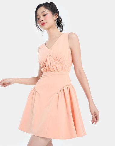  Đầm ngắn sát nách cổ V 