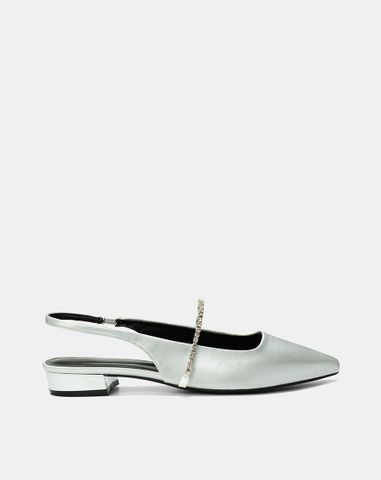  Giày Búp Bê Slingback Phối Dây Khóa Trang Trí 