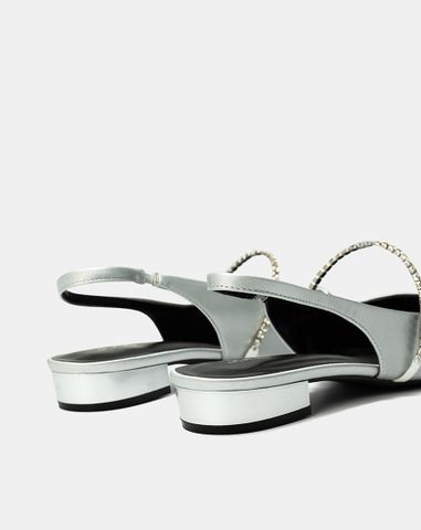  Giày Búp Bê Slingback Phối Dây Khóa Trang Trí 