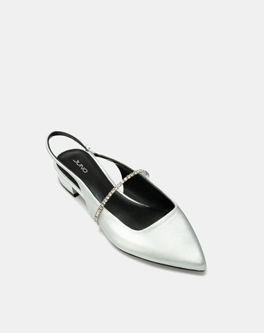  Giày Búp Bê Slingback Phối Dây Khóa Trang Trí 