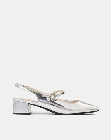  Giày Cao Gót Slingback Gót Vuông Có Khoá 