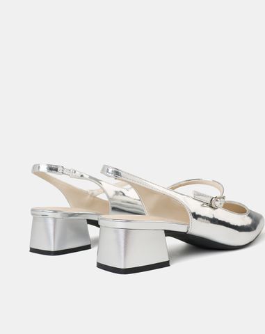  Giày Cao Gót Slingback Gót Vuông Có Khoá 