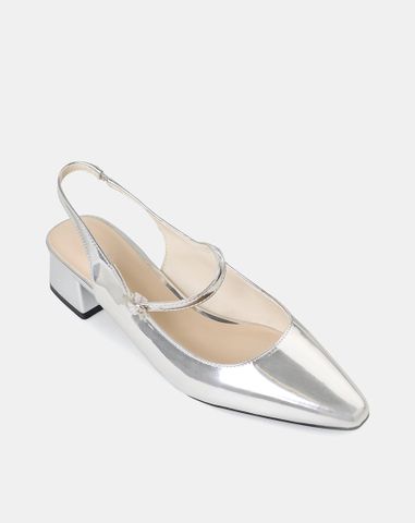  Giày Cao Gót Slingback Gót Vuông Có Khoá 
