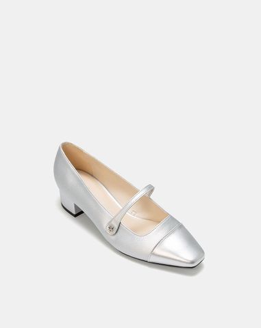  Giày Cao Gót Cao Gót Bít Mũi Phối Cap 