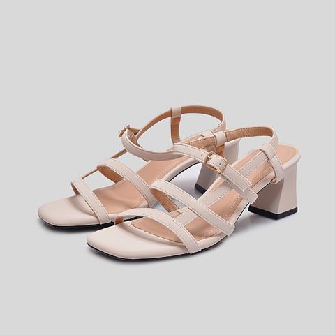  Giày Sandal Cao Gót Biti's Nữ Màu Kem BFW005688KEM 