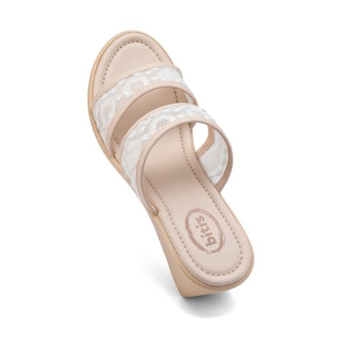  Sandal Cao Gót Biti's Nữ Màu Kem Lợt BPW005888KEL 