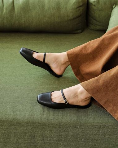  Giày Búp Bê Cao Gót Phối Khoá Trang Trí 