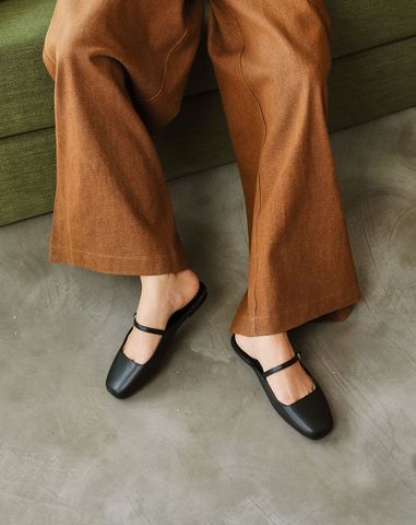  Giày Búp Bê Cao Gót Phối Khoá Trang Trí 