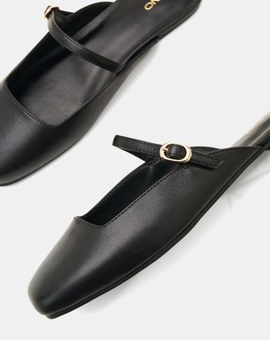  Giày Búp Bê Cao Gót Phối Khoá Trang Trí 