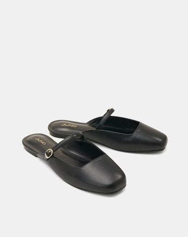  Giày Búp Bê Cao Gót Phối Khoá Trang Trí 