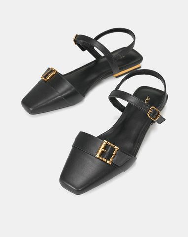  Giày Búp Bê Mũi Vuông Trang Trí Khoá 