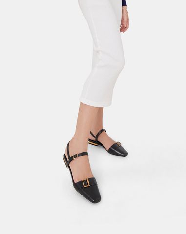  Giày Búp Bê Mũi Vuông Trang Trí Khoá 