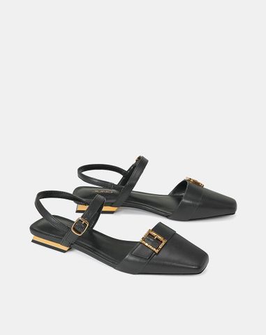  Giày Búp Bê Mũi Vuông Trang Trí Khoá 