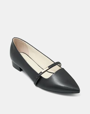  Giày Búp Bê Phối Quai Ngang Khóa Logo 