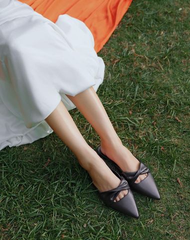  Giày Búp Bê Mules Quai Xoắn 