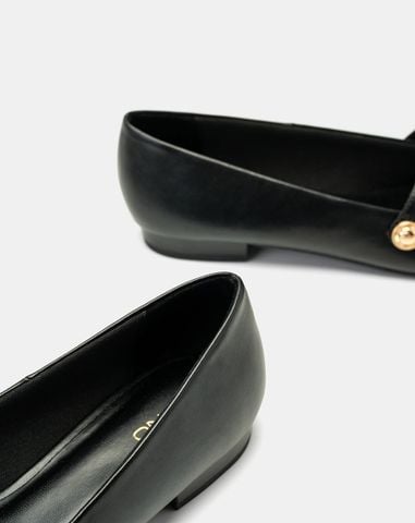  Giày Búp Bê Mary Jane Mũi Thô 