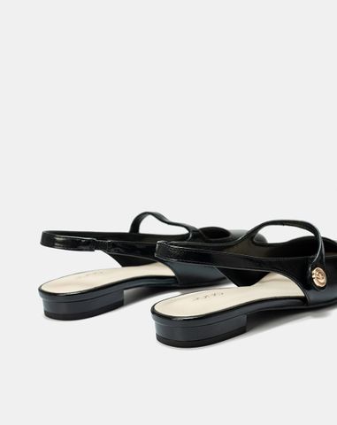  Giày Búp Bê Slingback Mũi Tròn 
