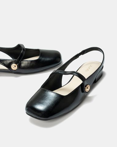  Giày Búp Bê Slingback Mũi Tròn 