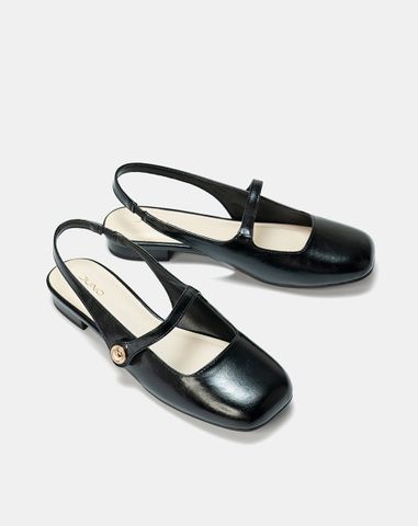  Giày Búp Bê Slingback Mũi Tròn 