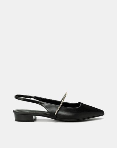  Giày Búp Bê Slingback Phối Dây Khóa Trang Trí 