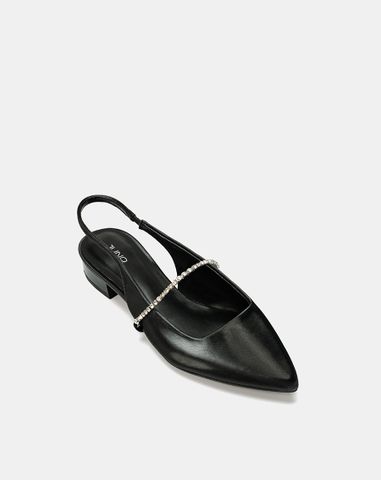  Giày Búp Bê Slingback Phối Dây Khóa Trang Trí 